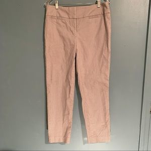 🤍 Ann Taylor Loft Cropped Trousers White Gray Black Curvy Julie Straight Leg 6